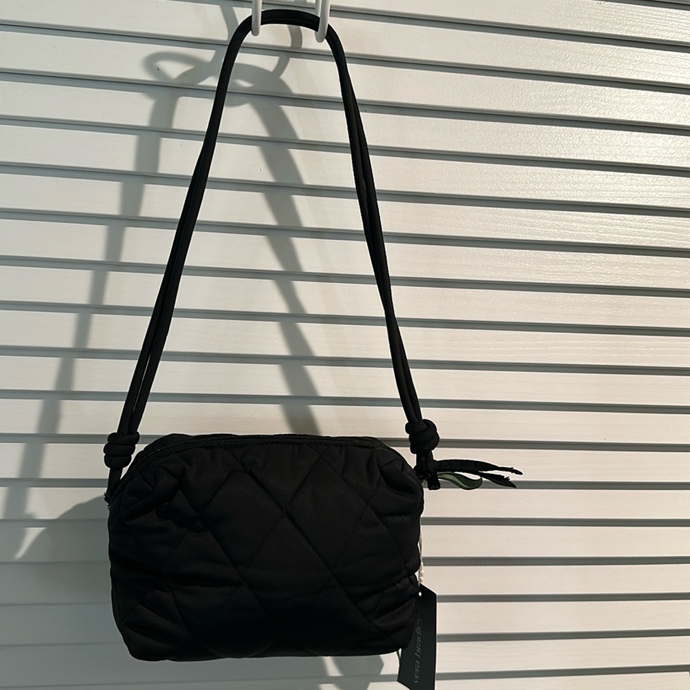 NWT Vera Bradley Blake Crossbody in Moonless Night Black with inside zip pocket.
